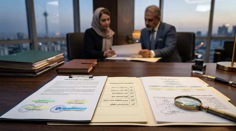 بررسی آخرین مدیرعامل و صاحبان امضای شرکت